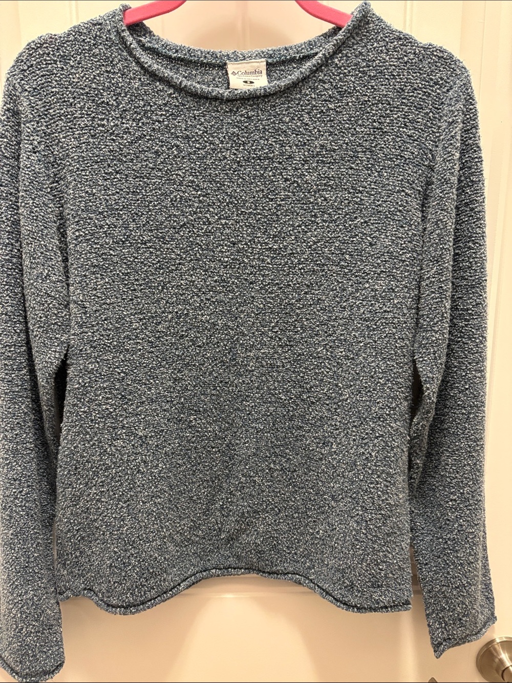 Columbia Women’s Small Blue Gray Textured Boucle Crewneck Sweater
